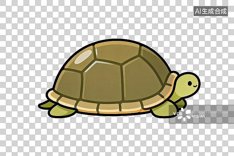 【AI数字艺术】卡通风格，一个乌龟PNG格式的免扣元素图片素材