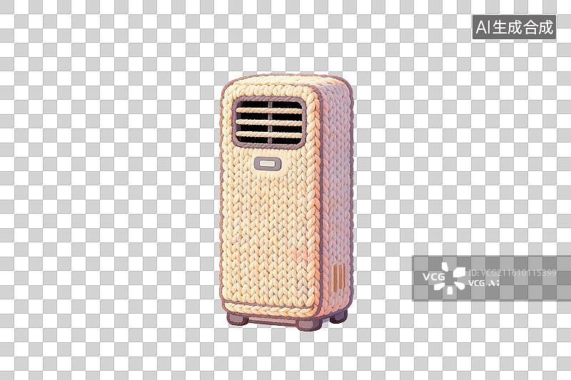 【AI数字艺术】针织风格，一台柜式空调PNG格式的免扣元素图片素材