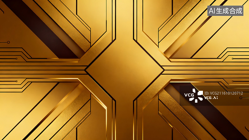 【AI数字艺术】金色硬核背景图片素材