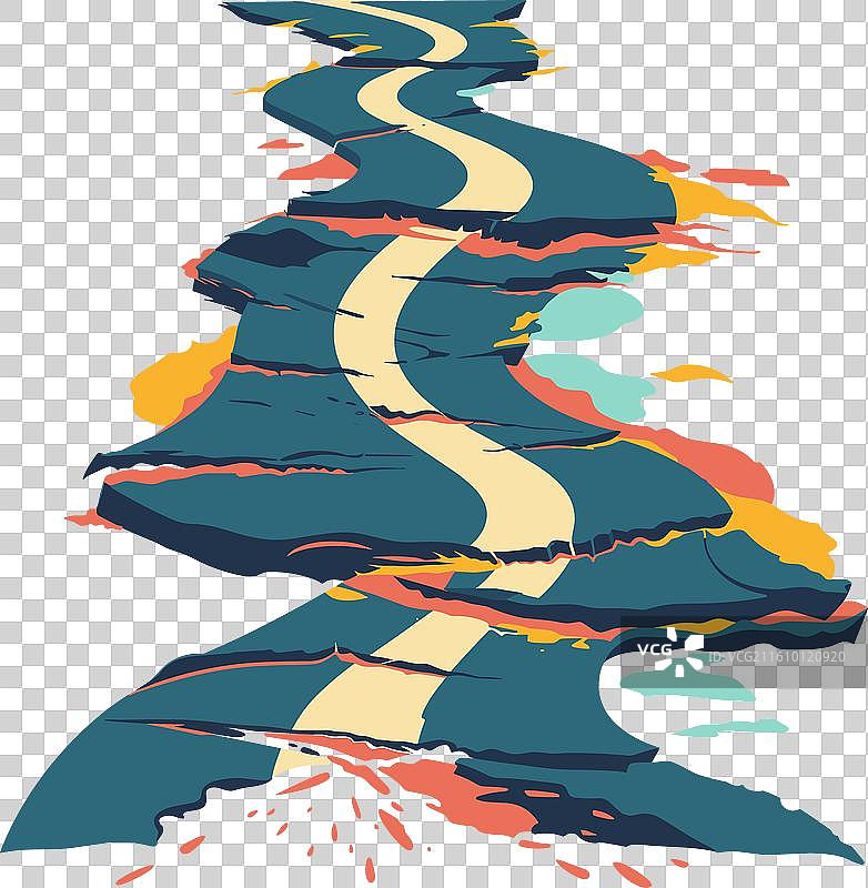 抽象的彩色河流在流淌图片素材