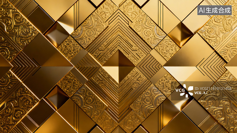 【AI数字艺术】金色硬核背景图片素材