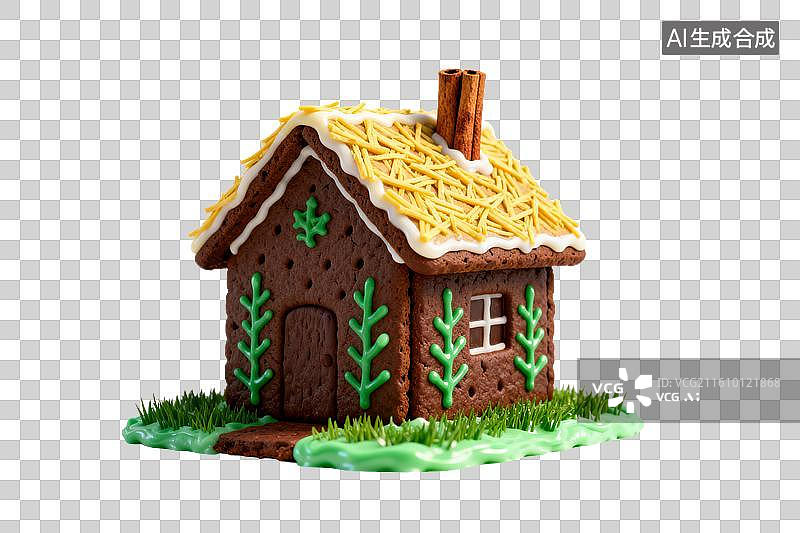 【AI数字艺术】精致姜饼屋装饰细节展示图片素材