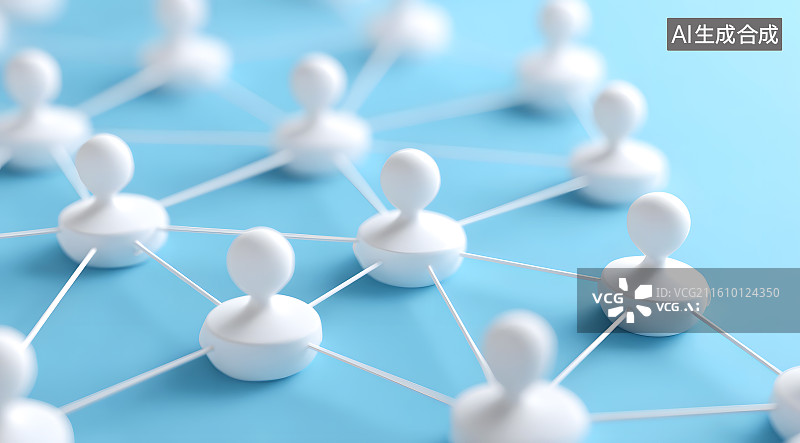 【AI数字艺术】众多小人偶联系在一起图片素材