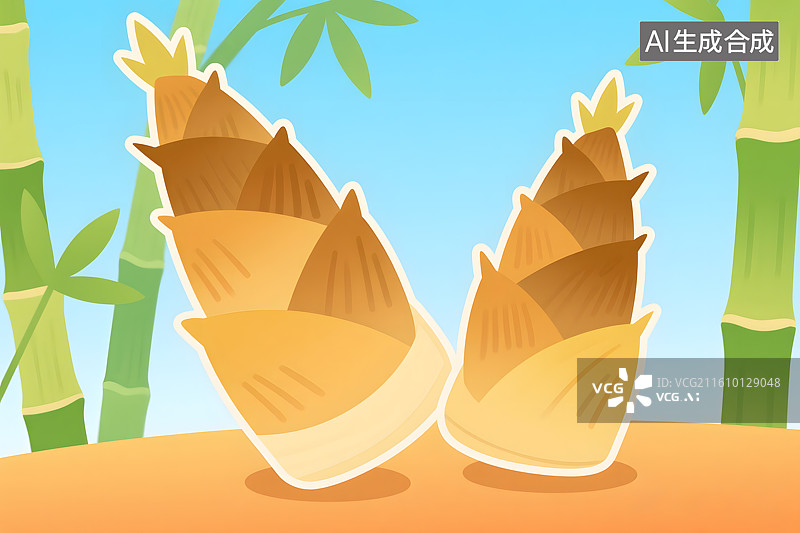 【AI数字艺术】新鲜竹笋图片素材