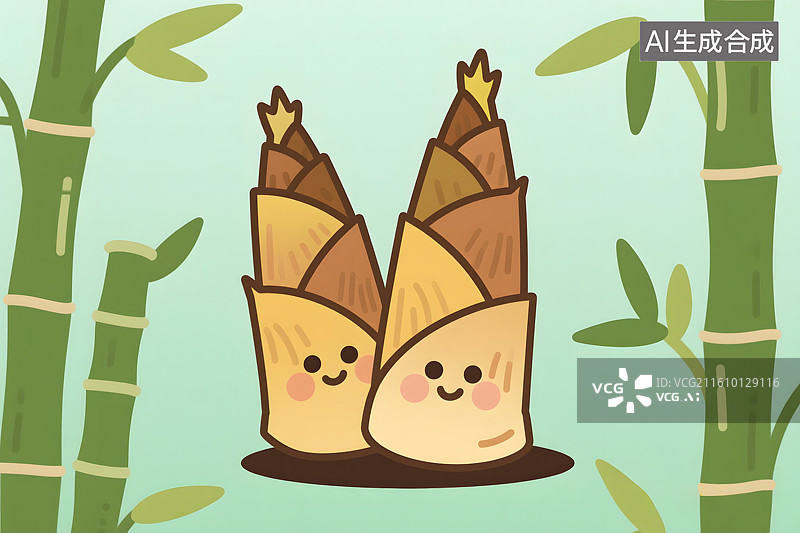 【AI数字艺术】新鲜竹笋图片素材