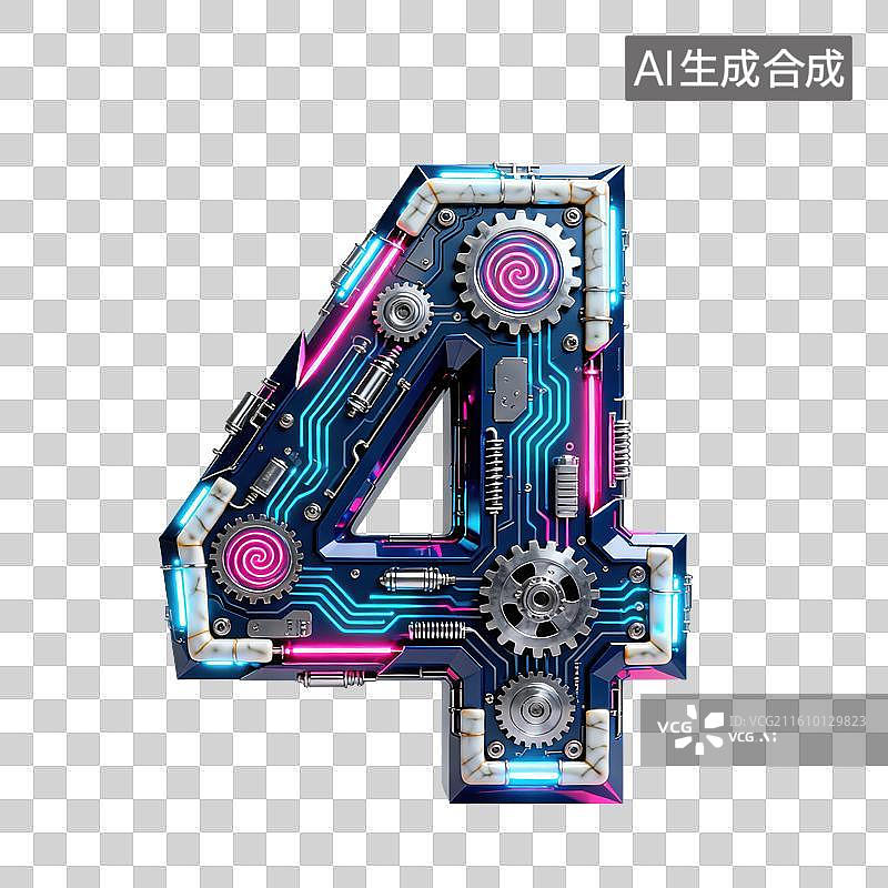 【AI数字艺术】3D精密机械齿轮结构数字图片素材