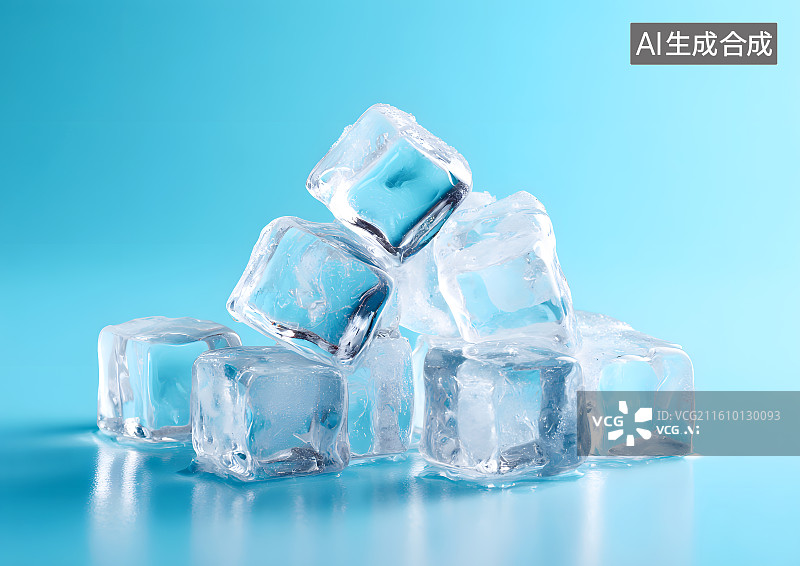 【AI数字艺术】一堆半透明的冰块图片素材