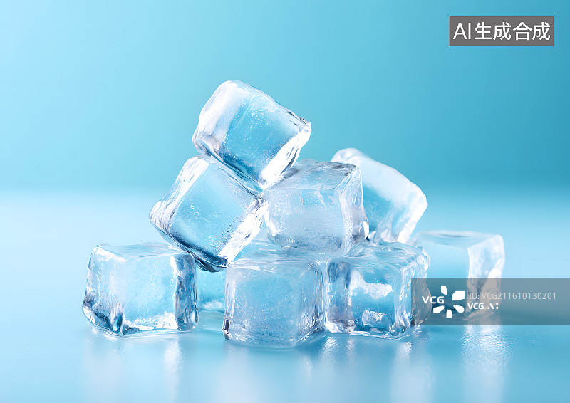 【AI数字艺术】一堆半透明的冰块图片素材