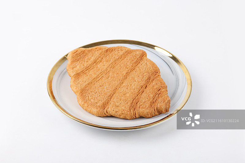 扁扁可颂面包图片素材