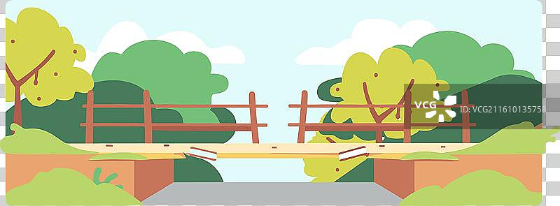 断裂的木桥缺口图片素材