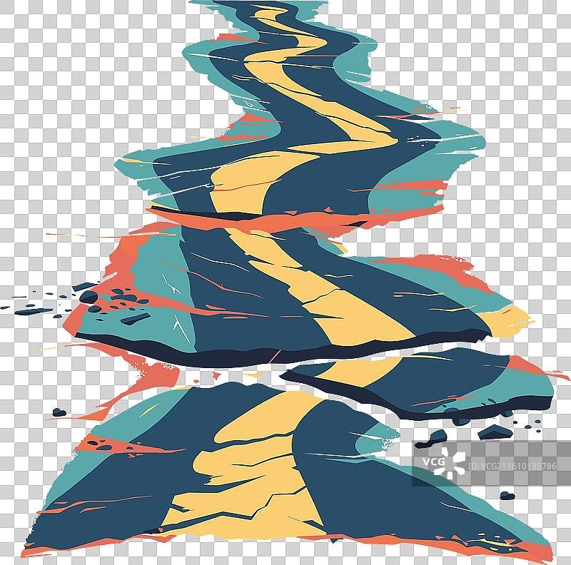 抽象的彩色扭曲形状，如同运动的轨迹图片素材