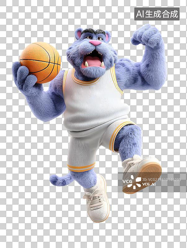 【AI数字艺术】篮球萌豹活力图片素材