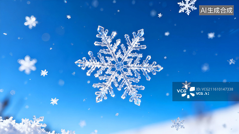 【AI数字艺术】雪，雪花，冬天，冰花，圣诞图片素材