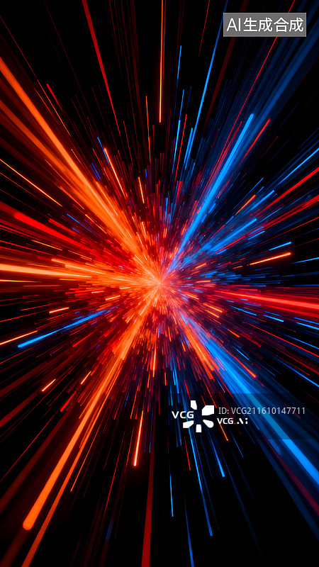 【AI数字艺术】彩光射线的赛博律动之境图片素材