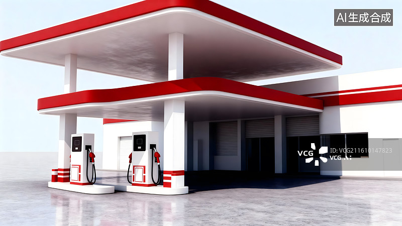 【AI数字艺术】加油站图片素材