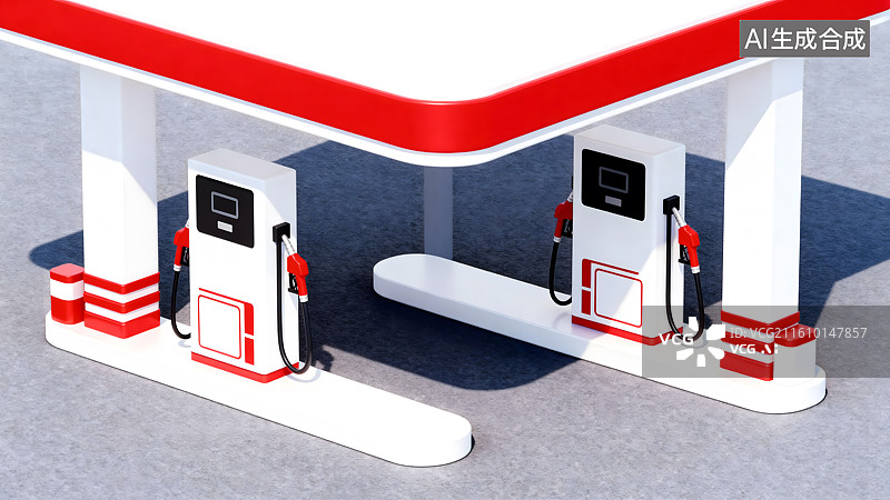 【AI数字艺术】加油站图片素材