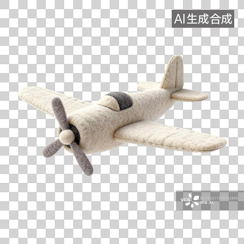 【AI数字艺术】手工毛毡飞机玩具图片素材