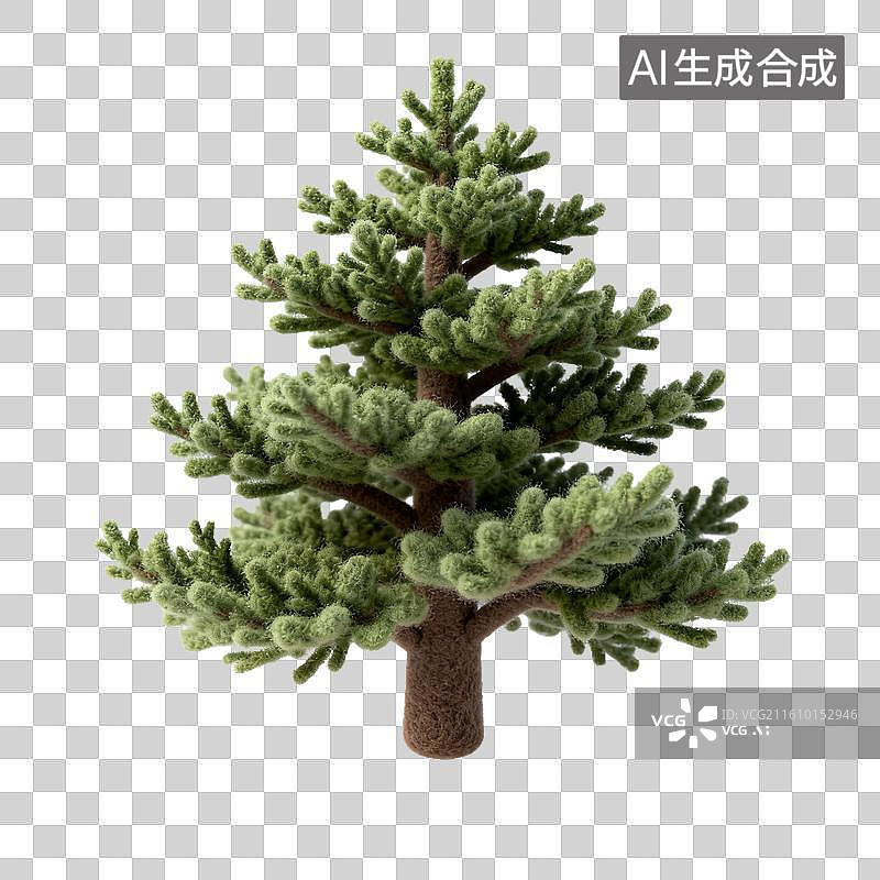 【AI数字艺术】蓬松质感3D圣诞树图片素材