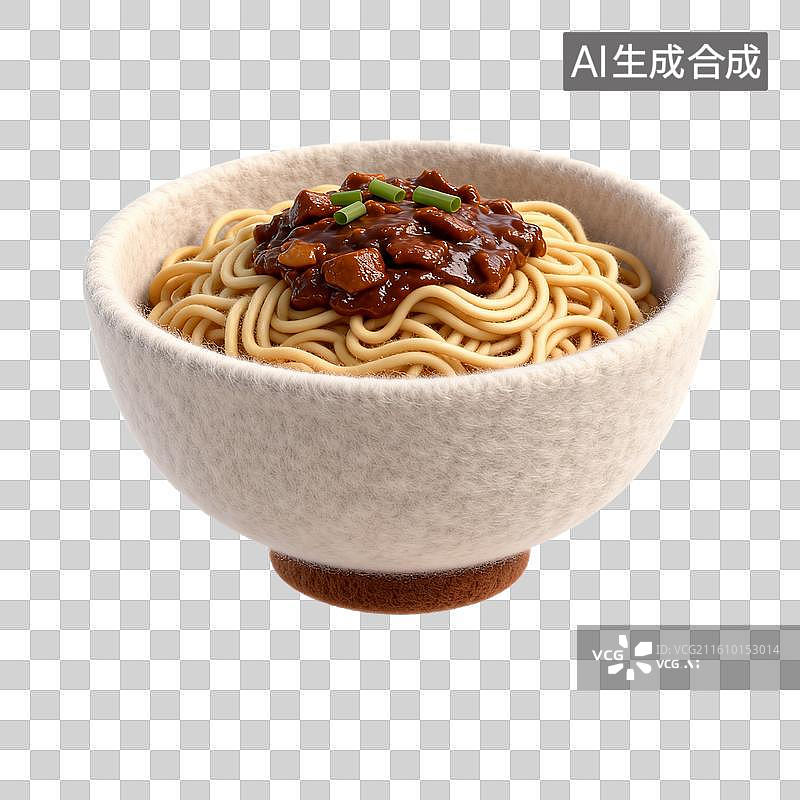 【AI数字艺术】羊毛碗装肉酱拌面图片素材
