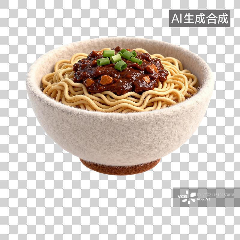 【AI数字艺术】羊毛碗装肉酱拌面图片素材