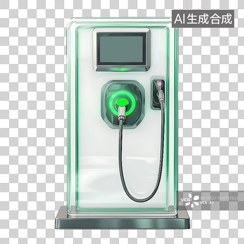 【AI数字艺术】3D卡通汽车充电桩设备图片素材