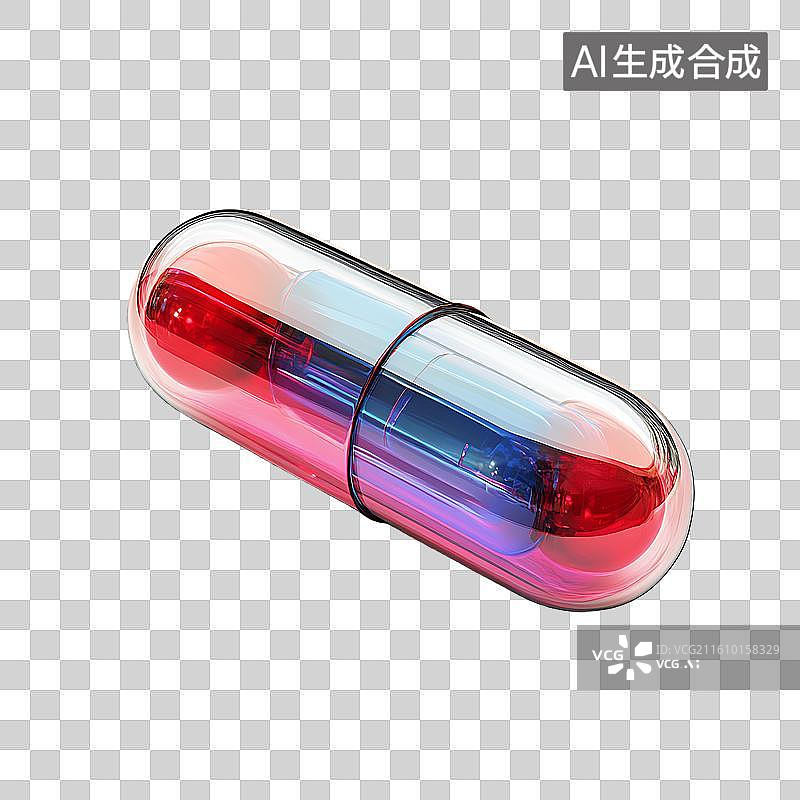 【AI数字艺术】透明胶囊图片素材