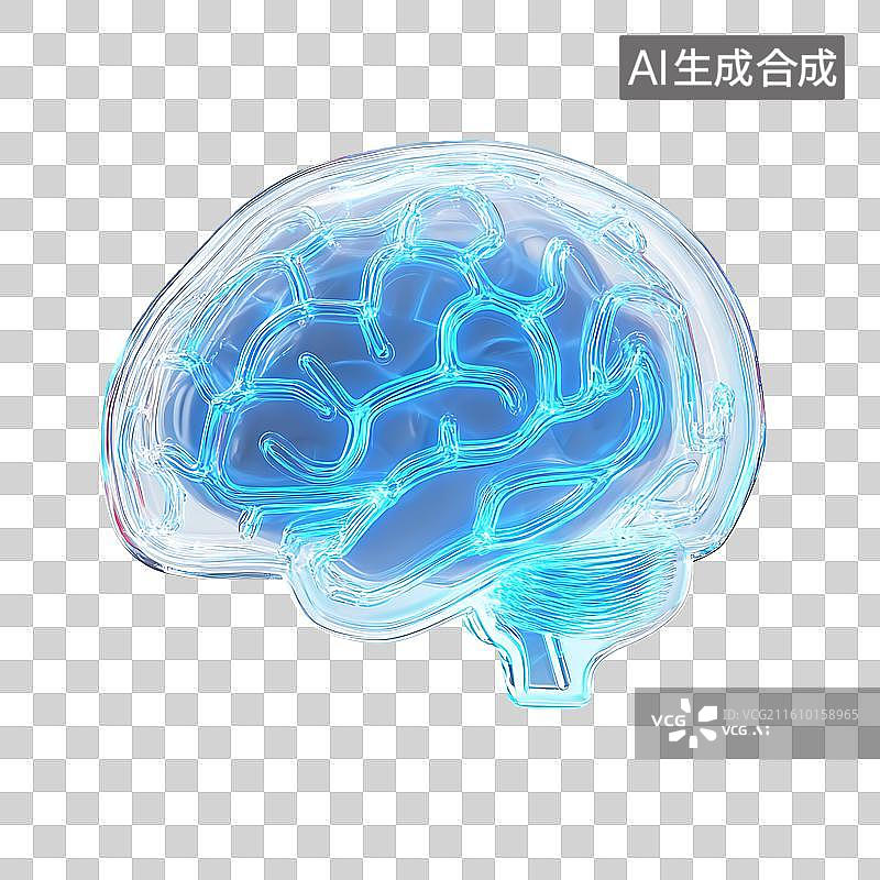【AI数字艺术】AI神经科学可视化大脑图片素材