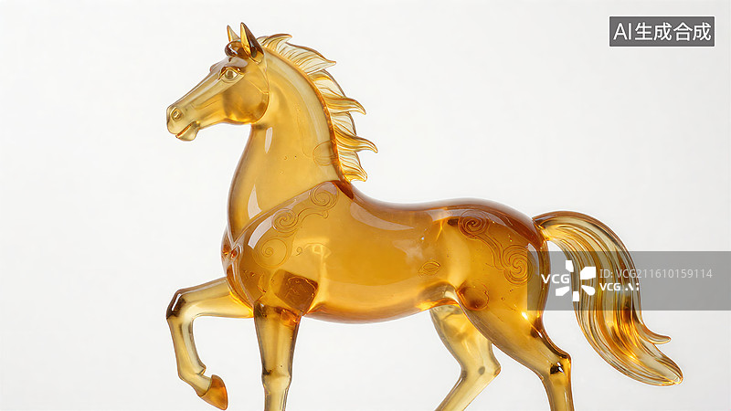 【AI数字艺术】琥珀色马年春节吉祥物图片素材