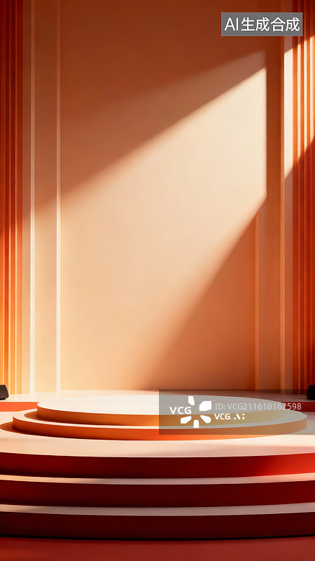 【AI数字艺术】光影交错的圆形舞台图片图片素材