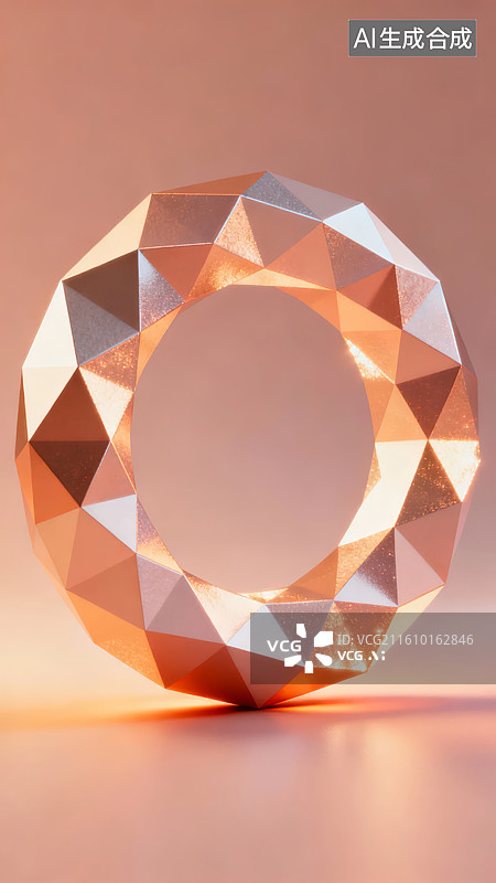 【AI数字艺术】几何多面体环形装饰品图片素材