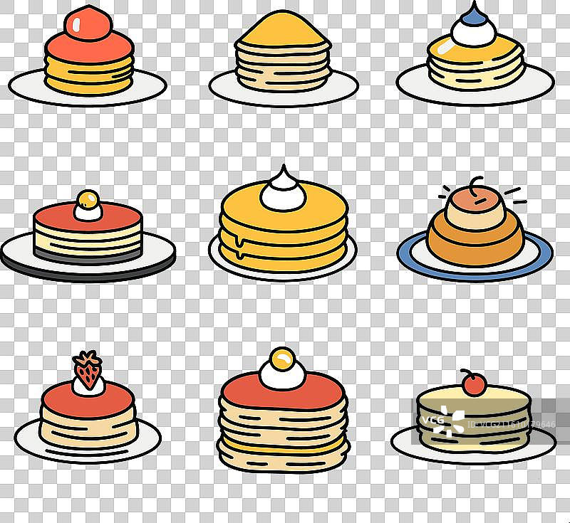 卡通煎饼，多种风格，配料甜美图片素材