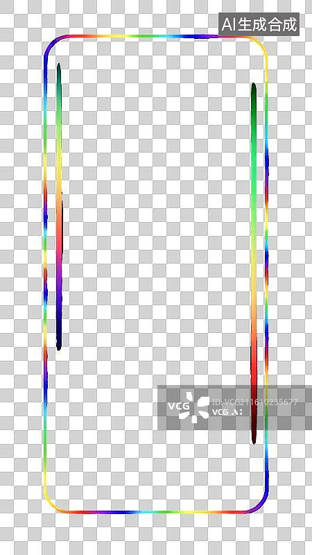 【AI数字艺术】抽象手机霓虹灯边框图片素材