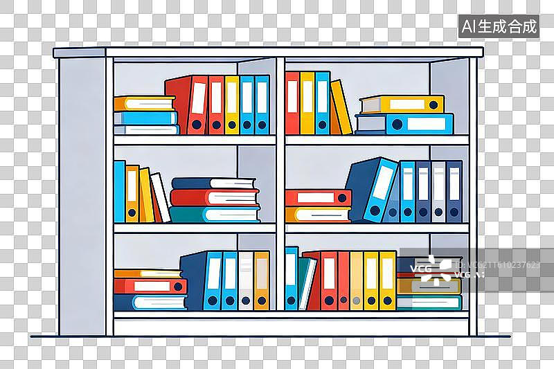 【AI数字艺术】书柜档案柜元素图片素材