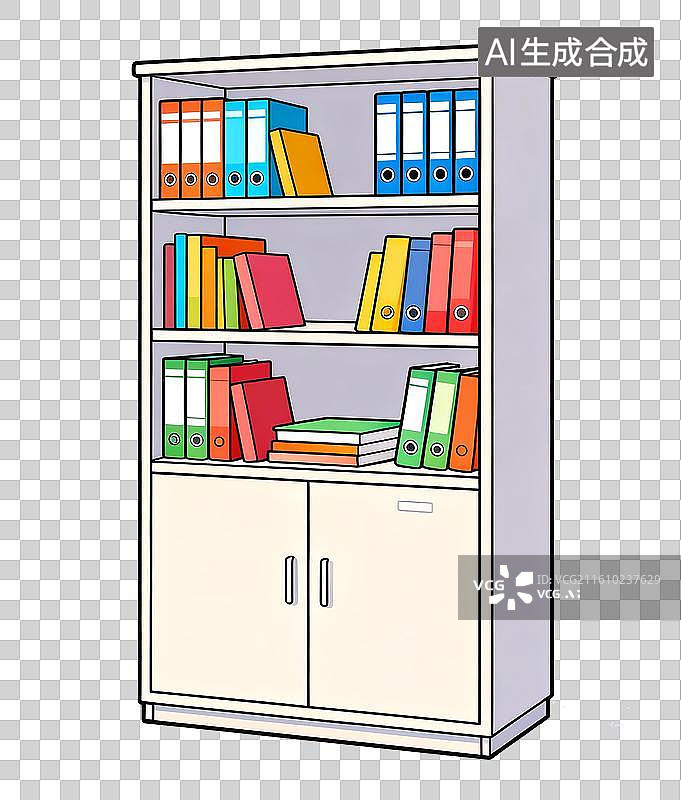 【AI数字艺术】书柜档案柜元素图片素材