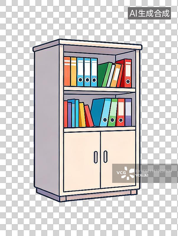 【AI数字艺术】书柜档案柜元素图片素材