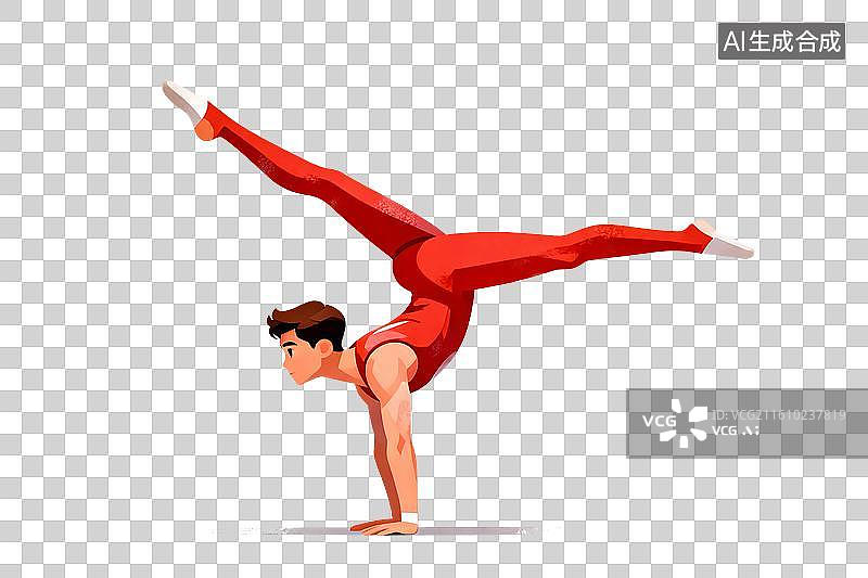 【AI数字艺术】免扣卡通人物体操元素图片素材