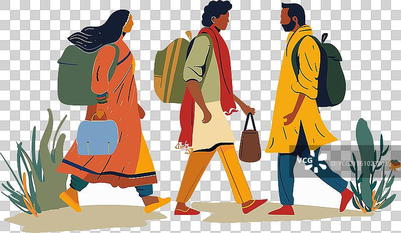 三十岁左右的混合族裔旅行团图片素材