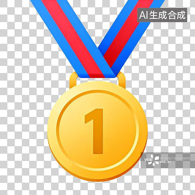 【AI数字艺术】金色奖牌挂带图案图片素材