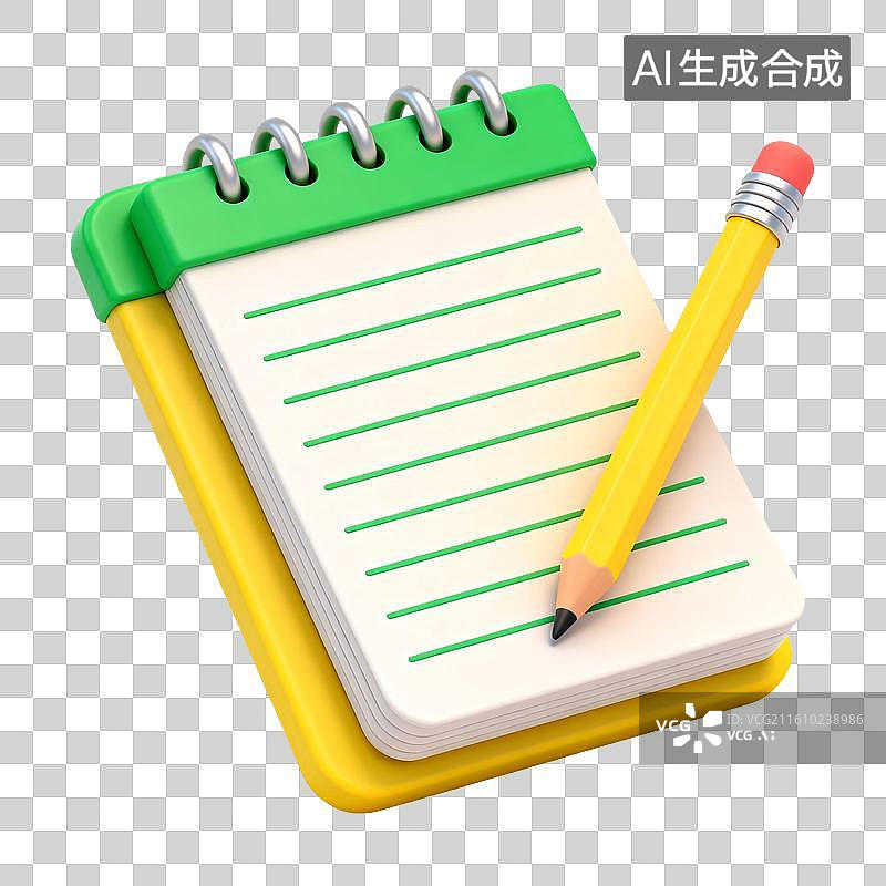 【AI数字艺术】笔记本与铅笔图片素材