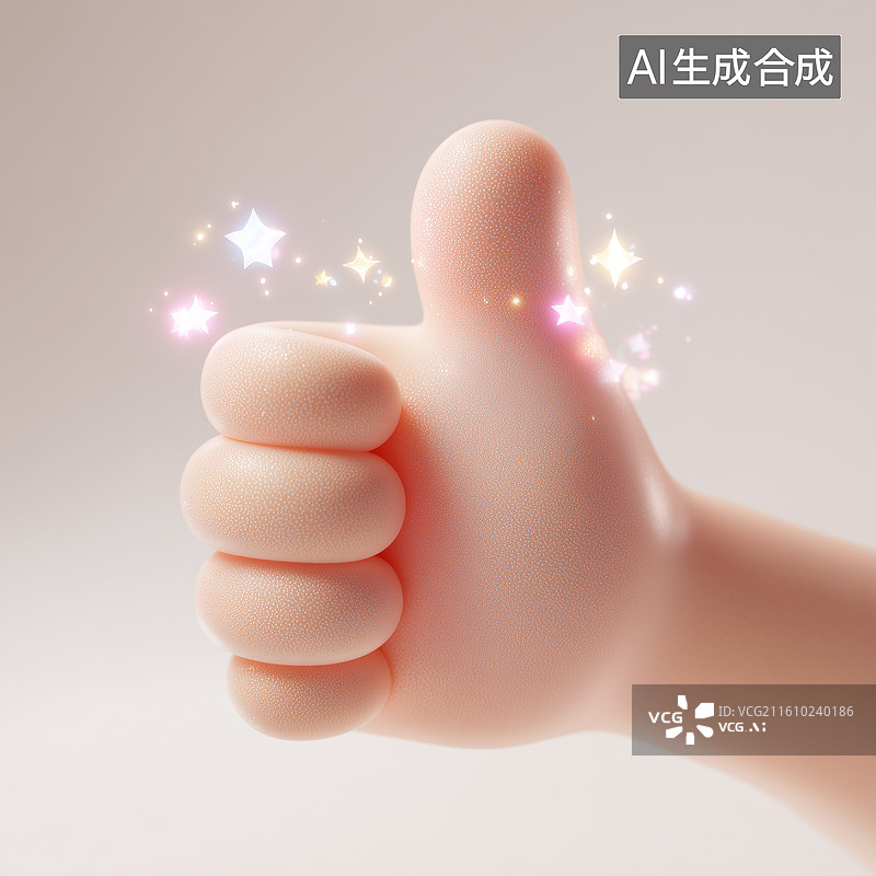 【AI数字艺术】可爱点赞手势图片素材