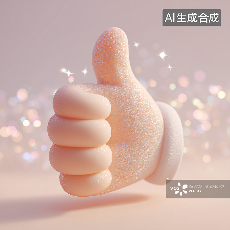 【AI数字艺术】可爱点赞手势图片素材