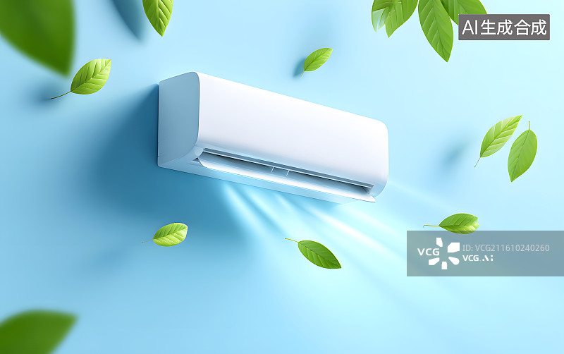 【AI数字艺术】一台空调正在释放冷气图片素材