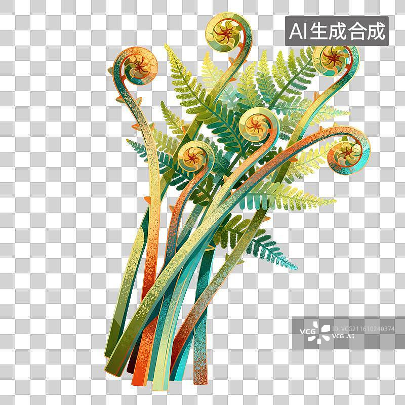 【AI数字艺术】蕨菜插画图片素材