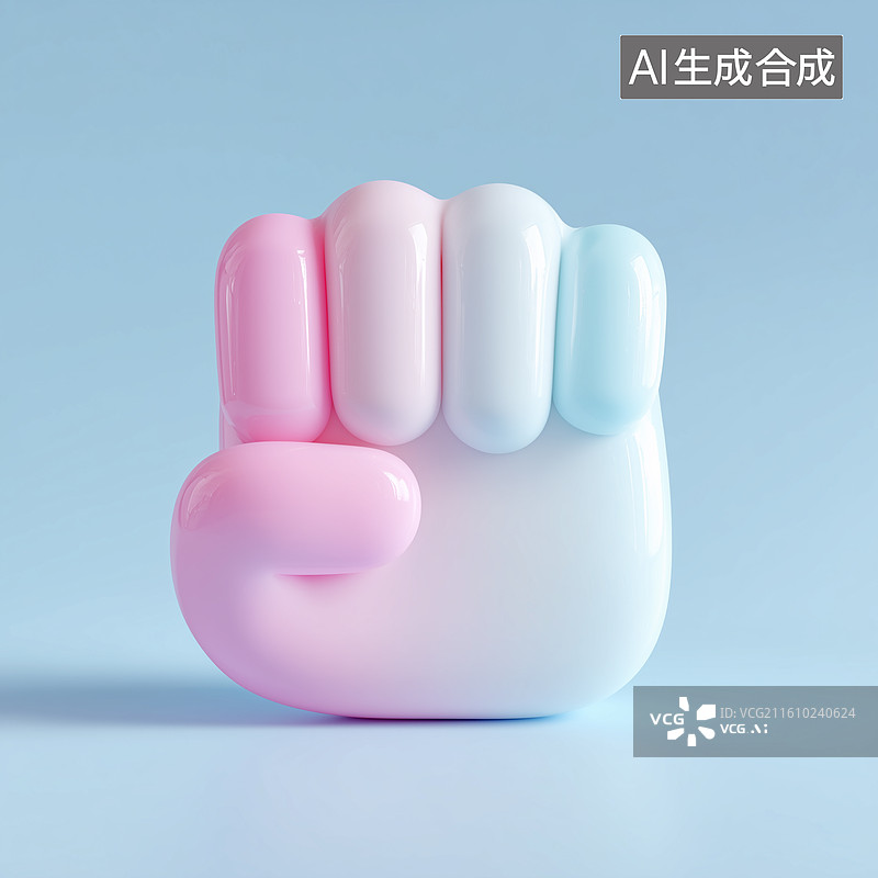 【AI数字艺术】可爱握拳手势图片素材
