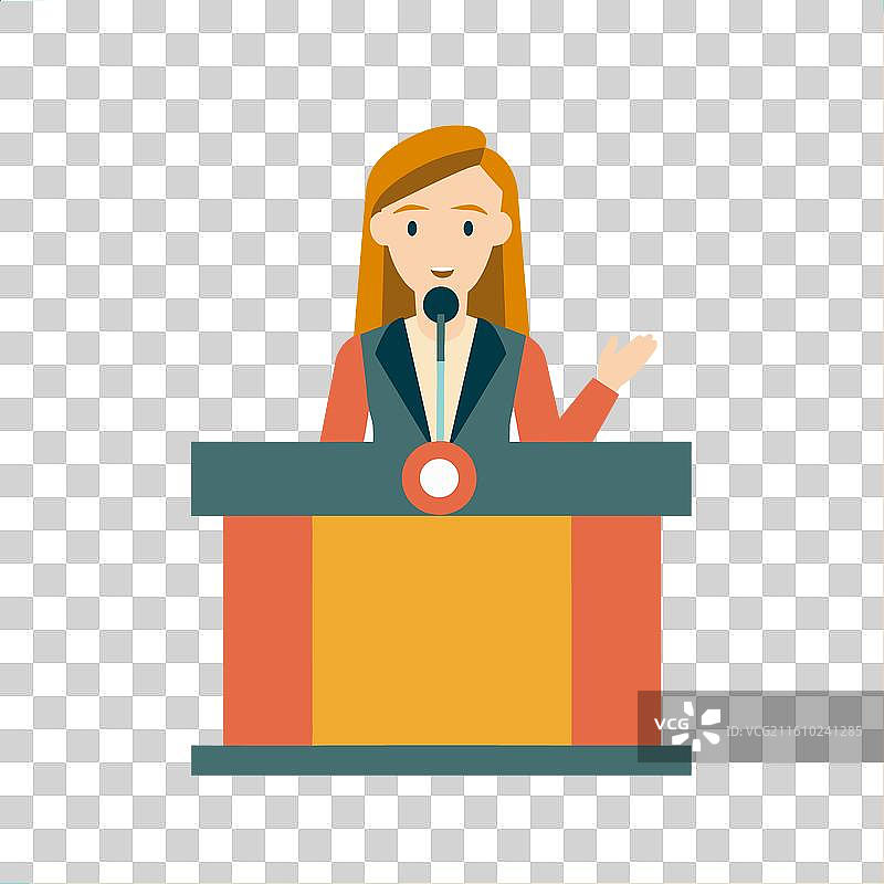 自信的年轻女职业演讲者图片素材