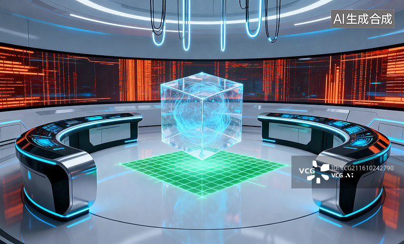【AI数字艺术】科幻实验室能量装置图片素材