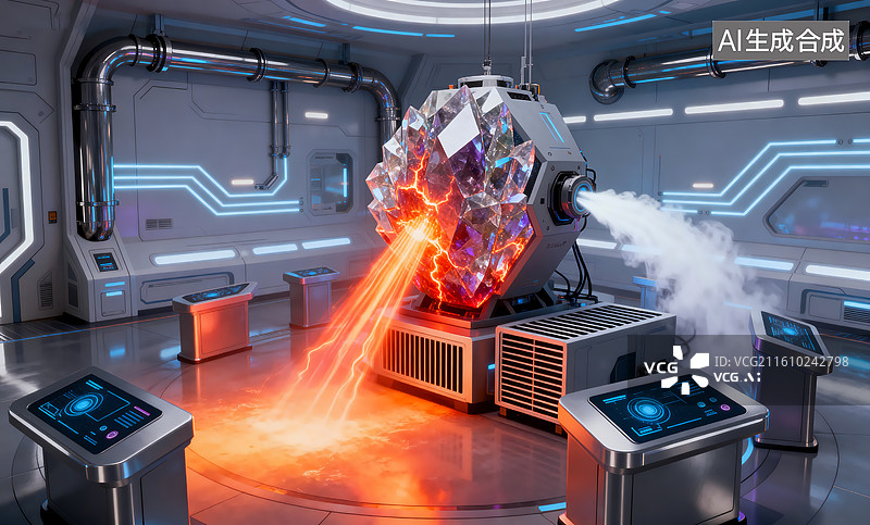 【AI数字艺术】科幻实验室能量装置图片素材