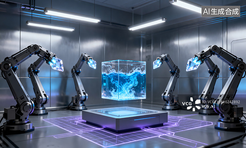 【AI数字艺术】科幻实验室能量装置图片素材