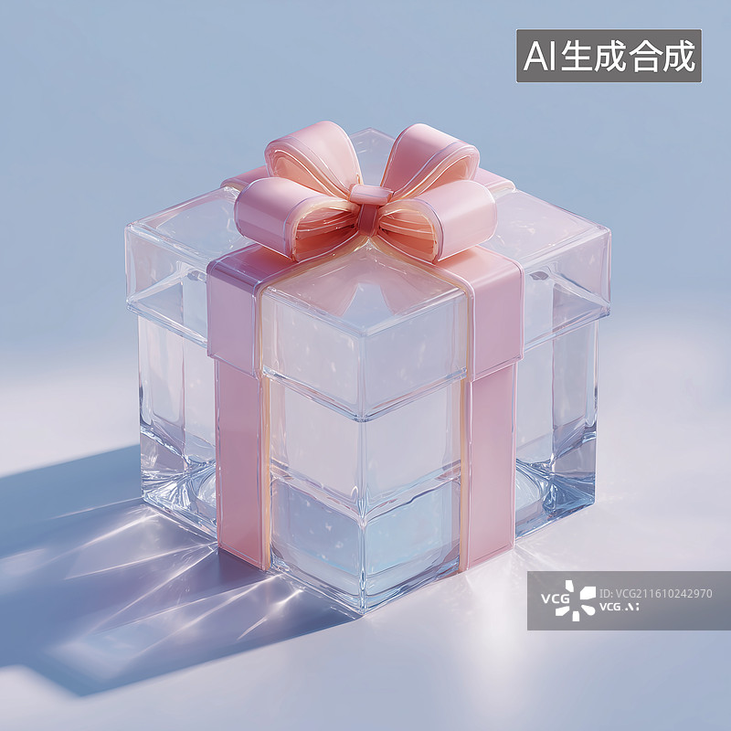 【AI数字艺术】磨砂水晶礼盒图片素材