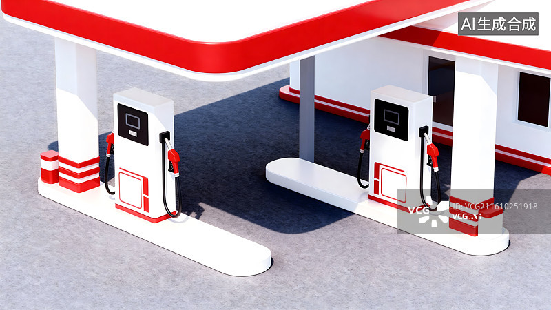 【AI数字艺术】加油站图片素材